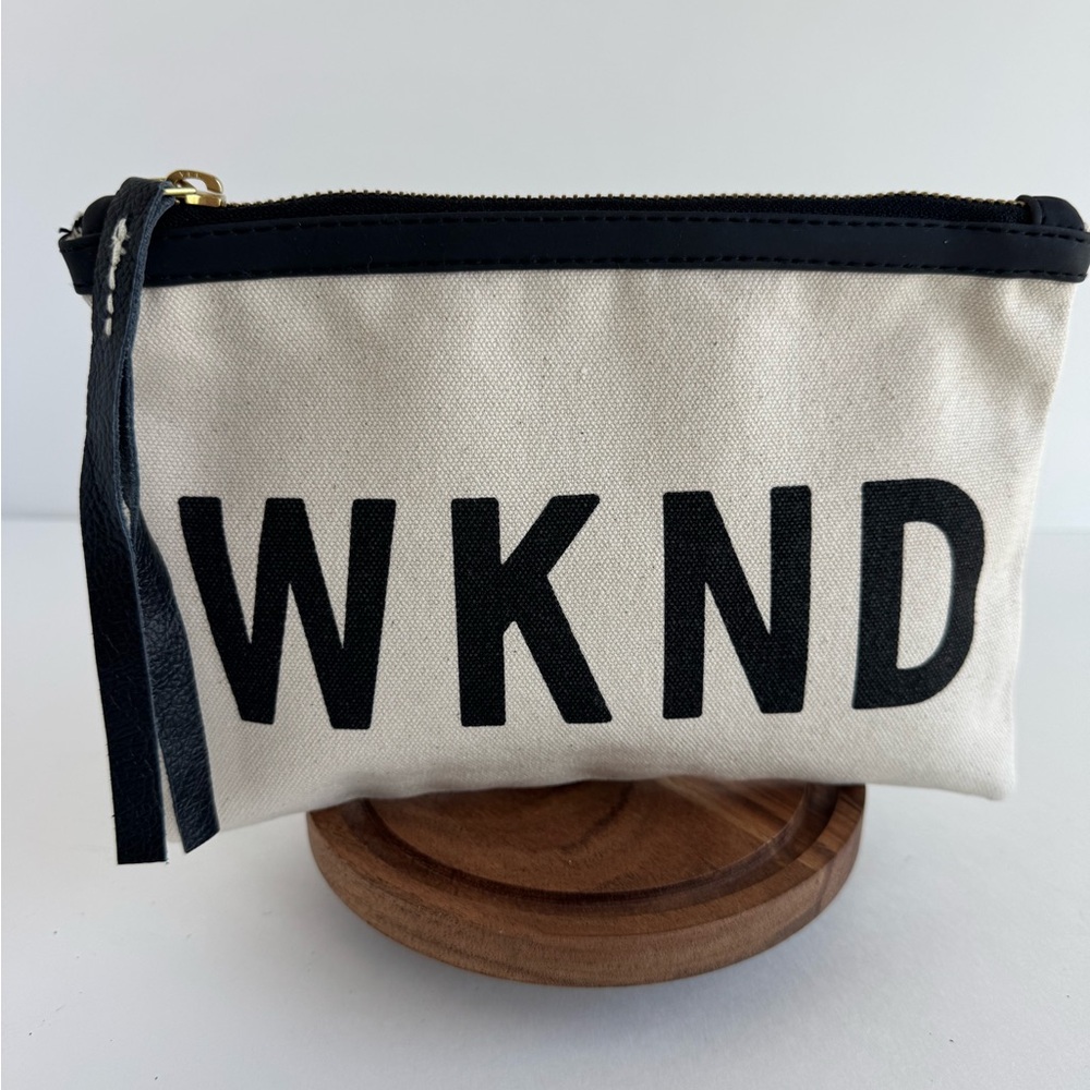Canvas Pouch with Black Lettering